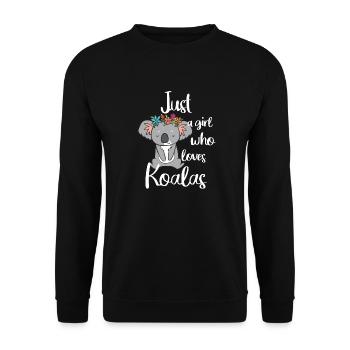 Just a girl who loves koalas dark - Unisex Sweatshirt - black - Front - Alina (178cm) & Michal (187cm)