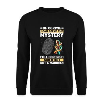 Forensischer Wissenschaftlicher Ermittler - Unisex Pullover - Schwarz - Vorne - Alina (178cm) & Michal (187cm)
