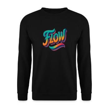 Lassen Sie es fließen - Unisex Pullover - Schwarz - Vorne - Alina (178cm) & Michal (187cm)