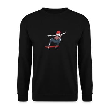 Skater skateboard skeleton skating gift - Unisex Sweatshirt - black - Front - Alina (178cm) & Michal (187cm)