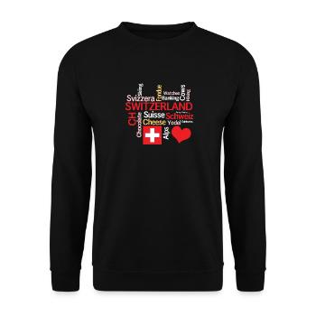 Ich liebe die Schweiz T-Shirt - Unisex Pullover - Schwarz - Vorne - Alina (178cm) & Michal (187cm)
