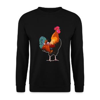 Rooster - Unisex Sweatshirt - black - Front - Alina (178cm) & Michal (187cm)