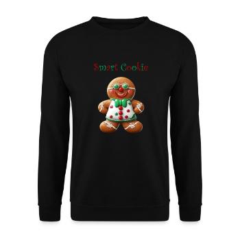 Gingerbread Man Design - Unisex Sweatshirt - black - Front - Alina (178cm) & Michal (187cm)