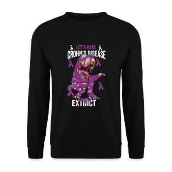 Lassen wir Morbus Crohn aussterben! T-Rex - Unisex Pullover - Schwarz - Vorne - Alina (178cm) & Michal (187cm)