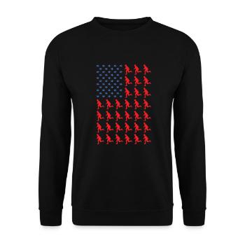 Sport Us Flag Airsoft - Unisex Sweatshirt - black - Front - Alina (178cm) & Michal (187cm)