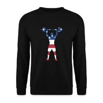 Sport Us Flag Weightlifting - Unisex Sweatshirt - black - Front - Alina (178cm) & Michal (187cm)
