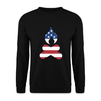Camper Us Flag Camping - Unisex Sweatshirt - black - Front - Alina (178cm) & Michal (187cm)