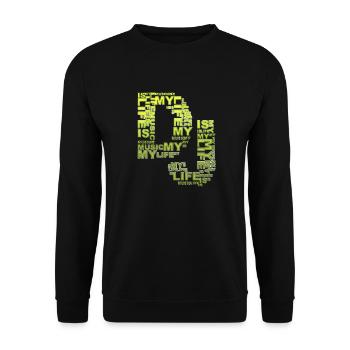 DJ - musique est ma vie - Sweat-shirt Unisexe - noir - Devant - Alina (178cm) & Michal (187cm)