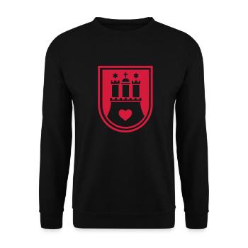 hamburg wappen - Unisex Pullover - Schwarz - Vorne - Alina (178cm) & Michal (187cm)
