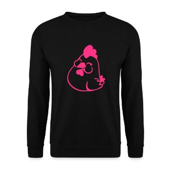 Hen Comic - Unisex Pullover - Schwarz - Vorne - Alina (178cm) & Michal (187cm)