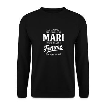 Le meilleur mari cadeau - Sweat-shirt Unisexe - noir - Devant - Alina (178cm) & Michal (187cm)