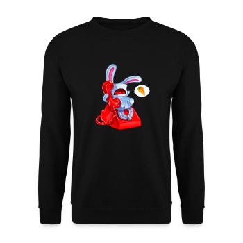 lapin qui téléphone.png - Sweat-shirt Unisexe - noir - Devant - Alina (178cm) & Michal (187cm)