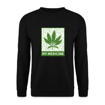 My medicine (cannabis) - Unisex Pullover - Schwarz - Vorne - Alina (178cm) & Michal (187cm)