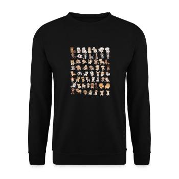 Hunde T-Shirt - Unisex Pullover - Schwarz - Vorne - Alina (178cm) & Michal (187cm)