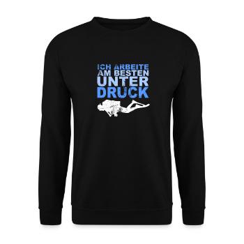 Tauchen Druck Luft Spruch Lustig Geschenk Taucher - Unisex Pullover - Schwarz - Vorne - Alina (178cm) & Michal (187cm)