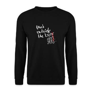 think outside the box, Cool Lustig Witzig Lässig - Unisex Pullover - Schwarz - Vorne - Alina (178cm) & Michal (187cm)