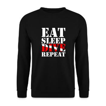 Eat Sleep Dive Repeat - Unisex Pullover - Schwarz - Vorne - Alina (178cm) & Michal (187cm)