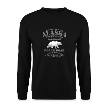 Alaska - Polar Bear - Unisex Pullover - Schwarz - Vorne - Alina (178cm) & Michal (187cm)