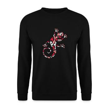 tribal gecko pink and white - Unisex Sweatshirt - black - Front - Alina (178cm) & Michal (187cm)