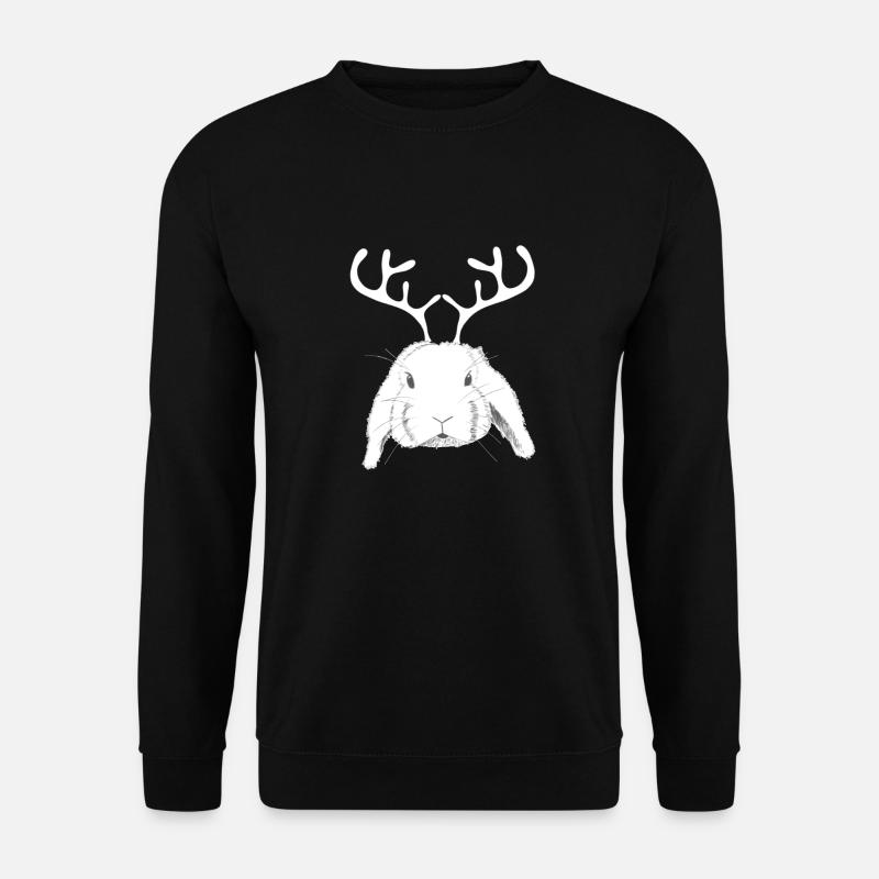 Rentier Widder Kaninchen - Unisex Pullover - Schwarz