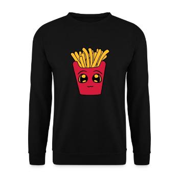 visage mignon mignon petit dessin animé dessin ani - Sweat-shirt Unisexe - noir - Devant - Alina (178cm) & Michal (187cm)