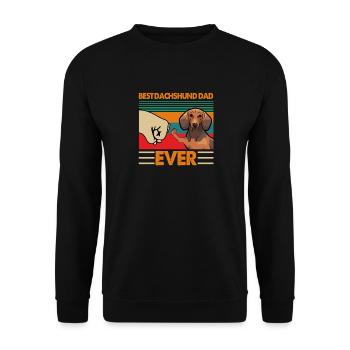 Best Dachshund Dad Ever - Unisex Sweatshirt - black - Front - Alina (178cm) & Michal (187cm)