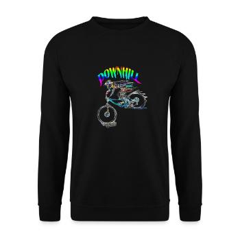 Mountainbike MTB bergab - Unisex Pullover - Schwarz - Vorne - Alina (178cm) & Michal (187cm)