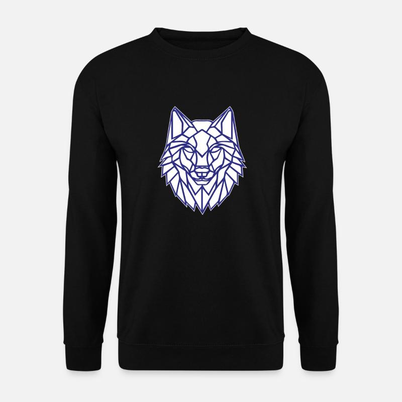 Wolf T-Shirt Origami Geschenkidee - Unisex Pullover - Schwarz