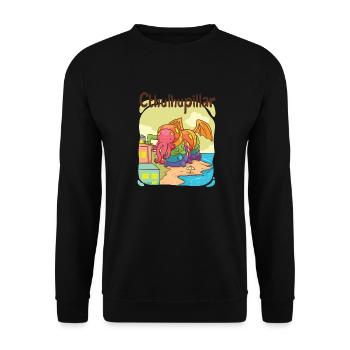 Cthulhupillar visits New Innsmouth - Unisex Sweatshirt - black - Front - Alina (178cm) & Michal (187cm)