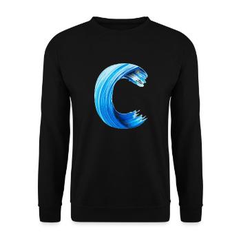 Lettre C PEINTE - Sweat-shirt Unisexe - noir - Devant - Alina (178cm) & Michal (187cm)