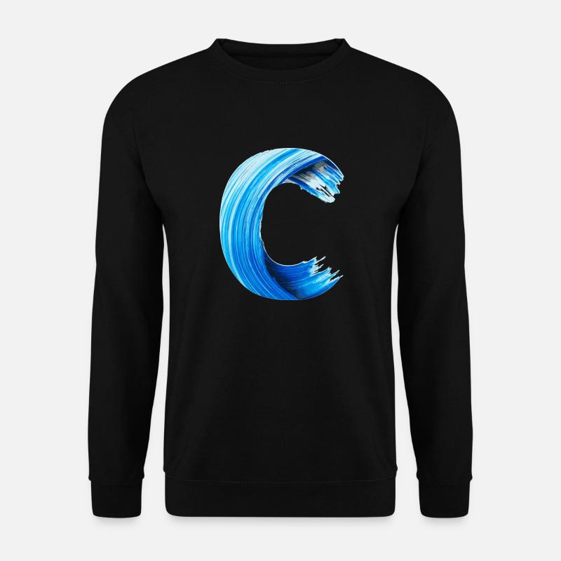 Buchstabe C GEMALT - Unisex Pullover - Schwarz