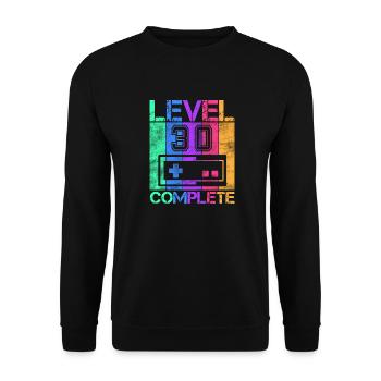 Level 30 Complete 1991 Birthday Gift - Unisex Sweatshirt - black - Front - Alina (178cm) & Michal (187cm)