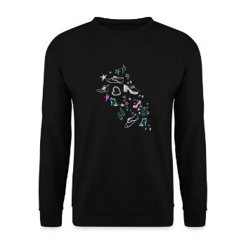 Schuhe, Zeichnung, Stern, Herz, illu, skizze,sketc - Unisex Pullover - Schwarz - Vorne - Alina (178cm) & Michal (187cm)