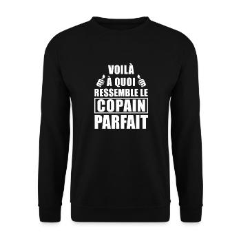 voilà à quoi ressemble le copain parfait - Sweat-shirt Unisexe - noir - Devant - Alina (178cm) & Michal (187cm)