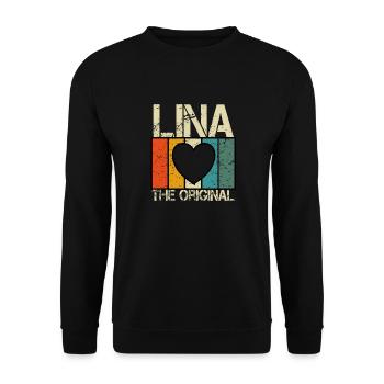 Lina - Unisex Pullover - Schwarz - Vorne - Alina (178cm) & Michal (187cm)