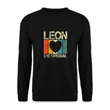 Leon - Unisex Sweatshirt - black - Front - Alina (178cm) & Michal (187cm)
