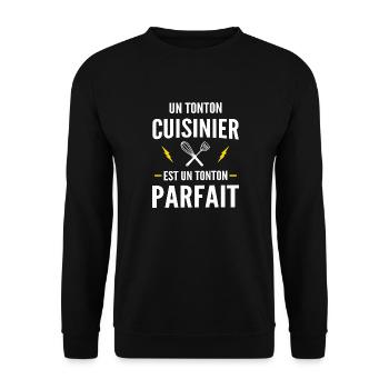 un tonton cuisinier est un tonton parfait - Sweat-shirt Unisexe - noir - Devant - Alina (178cm) & Michal (187cm)