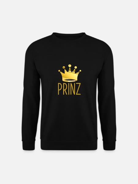 prinz ,baby, junge, schrift,krone,gold - Unisex Pullover - Schwarz