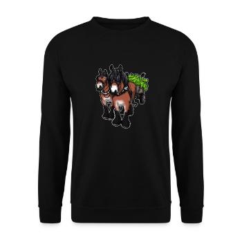 Carriage Driving Horses Cold Blood Gift Funny - Unisex Sweatshirt - black - Front - Alina (178cm) & Michal (187cm)