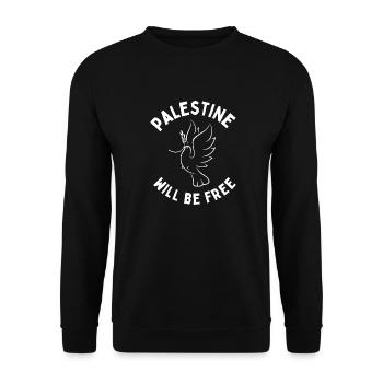Peace Dove Free Palestine BLM War Peace Gaza Under - Unisex Pullover - Schwarz - Vorne - Alina (178cm) & Michal (187cm)