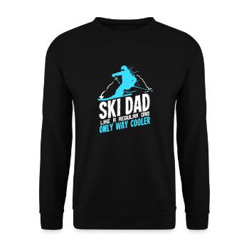Ski Geschenk für einen Ski Dad - Unisex Pullover - Schwarz - Vorne - Alina (178cm) & Michal (187cm)