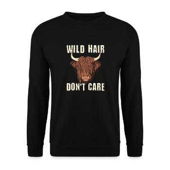 Wild Hair Dont Care Higland Cattle Vache - Sweat-shirt Unisexe - noir - Devant - Alina (178cm) & Michal (187cm)