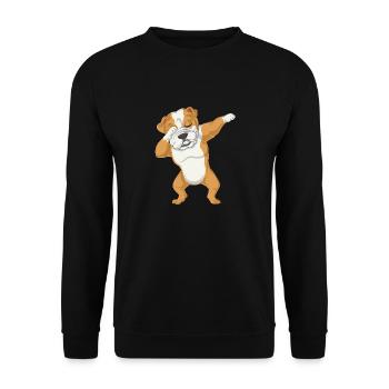 Dabbing Englische Bulldogge - Unisex Pullover - Schwarz - Vorne - Alina (178cm) & Michal (187cm)