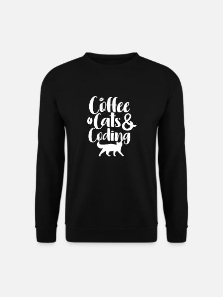 Coffee Cats And Coding - Unisex Sweatshirt - black