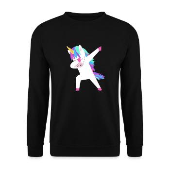 Unicorn Dab Dabbing Unicorn Idée cadeau - Sweat-shirt Unisexe - noir - Devant - Alina (178cm) & Michal (187cm)