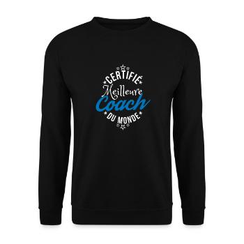 certifié meilleur coach cadeau humour super coach - Sweat-shirt Unisexe - noir - Devant - Alina (178cm) & Michal (187cm)