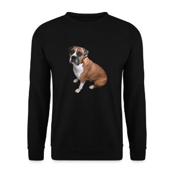 Boxer chien - Sweat-shirt Unisexe - noir - Devant - Alina (178cm) & Michal (187cm)