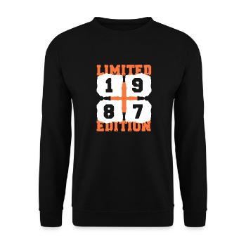 1987 birthday 35 years anniversary retro edition - Unisex Sweatshirt - black - Front - Alina (178cm) & Michal (187cm)