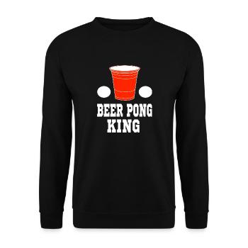 Beer Pong Party Beer Pong King Saufen - Unisex Pullover - Schwarz - Vorne - Alina (178cm) & Michal (187cm)