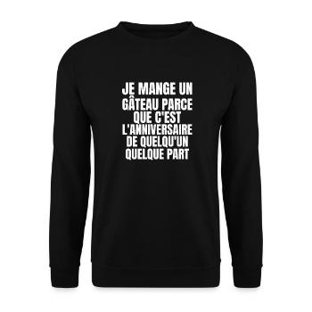 je mange un gâteau - Sweat-shirt Unisexe - noir - Devant - Alina (178cm) & Michal (187cm)